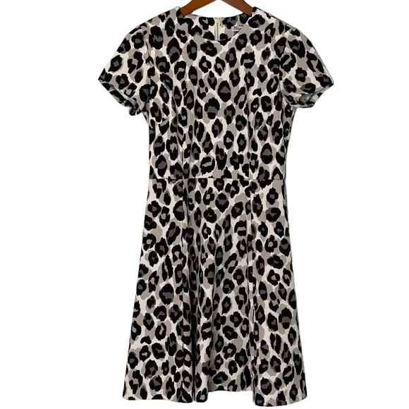 Eliza J | Dresses | Eliza J Leopard Print Short Sleeve Fit Flare Mini Dress  Size 4 Tan Black | Poshmark